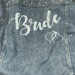 Bride Denim Jacket with Heart Design